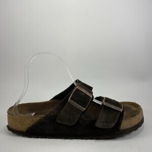 Birkenstock Arizona Slide Sandals Womens Size 40 US 9-9.5 Soft FB Brown Suede